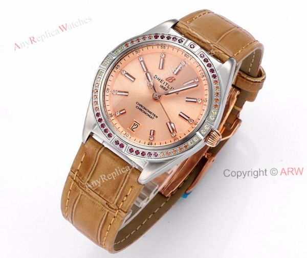 New Breitling Chronomat Rose Gold Watch With Diamonds High Quality Replica New Breitling Chronomat Rose Gold Watch With Diamonds High Quality Replica