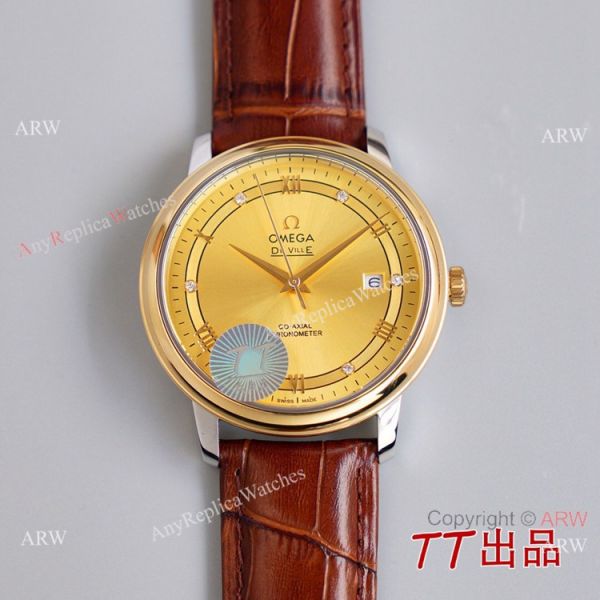 Swiss Quality Copy Omega De Ville Co-Axial Watch 8215 Movement Chocolate Dial Leather Strap Swiss Quality Copy Omega De Ville Co-Axial Watch 8215 Movement Chocolate Dial Leather Strap