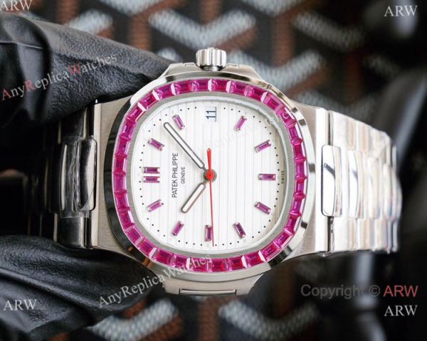New! Swiss Replica Patek Philippe Nautilus Watch Stainless Steel Pink Diamond Limited New PP5711 New! Swiss Replica Patek Philippe Nautilus Watch Stainless Steel Pink Diamond Limited New PP5711