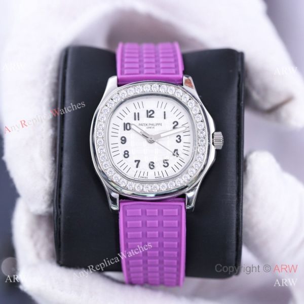 Best Replica Patek Philippe Aquanaut Lady Watches Diamond Bezel Silver Case Best Replica Patek Philippe Aquanaut Lady Watches Diamond Bezel Silver Case