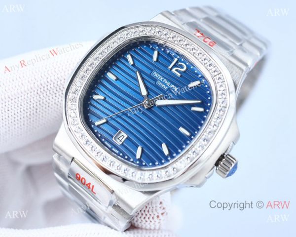 Swiss Quality Patek Philippe Nautilus 8215 Automatic Watch Diamond Bezel White Dial Swiss Quality Patek Philippe Nautilus 8215 Automatic Watch Diamond Bezel White Dial