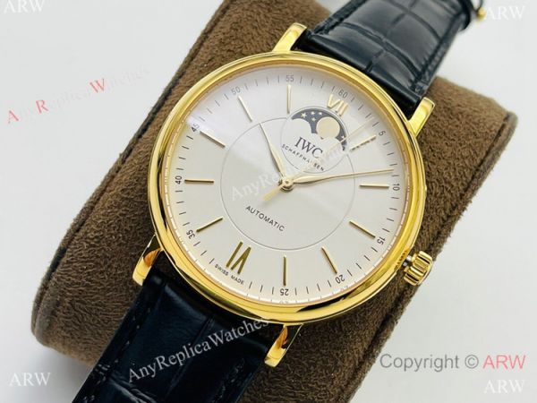 Swiss Replica IWC Portofino Moon watch IWS Factory Cal.35800 Yellow Gold Case 40mm Swiss Replica IWC Portofino Moon watch IWS Factory Cal.35800 Yellow Gold Case 40mm