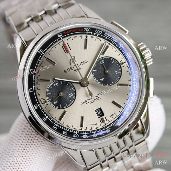 Swiss Breitling Premier BLS A7750 Gray Black Dial Stainless Steel Watch AAA Copy Swiss Breitling Premier BLS A7750 Gray Black Dial Stainless Steel Watch AAA Copy