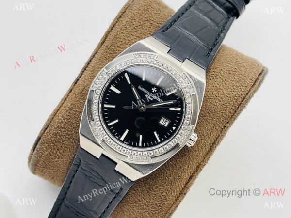Swiss Grade 1 Vacheron Constantin Overseas Black Diamond Watch Swiss Quartz Movement Swiss Grade 1 Vacheron Constantin Overseas Black Diamond Watch Swiss Quartz Movement