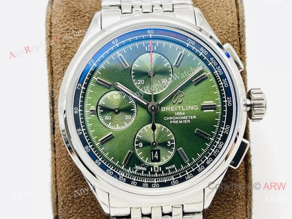 G8 Factory Breitling Premier B01 Chronograph Copy Watch A7750 Olive Green Dial 316L Steel G8 Factory Breitling Premier B01 Chronograph Copy Watch A7750 Olive Green Dial 316L Steel