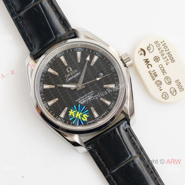 Swiss Quality Omega Aqua Terra 150m Citizen 8215 Watch Blue Wave Leather Strap Swiss Quality Omega Aqua Terra 150m Citizen 8215 Watch Blue Wave Leather Strap