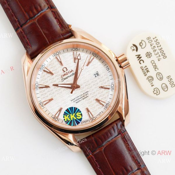Swiss Quality Omega Aqua Terra 150m Citizen 8215 Rose Gold Leather Strap Watches 41.5mm Swiss Quality Omega Aqua Terra 150m Citizen 8215 Rose Gold Leather Strap Watches 41.5mm