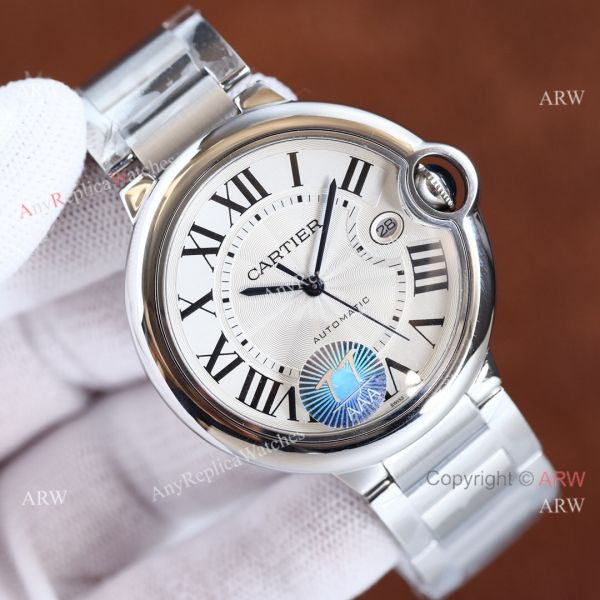 Copy Balloon Blue Cartier Silver Face 42mm Stainless Steel Strap Watch Copy Balloon Blue Cartier Silver Face 42mm Stainless Steel Strap Watch