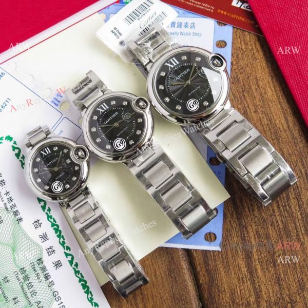 Replica Cartier Balloon Blue Gray Dial V6 Watch with Diamond Markers Replica Cartier Balloon Blue Gray Dial V6 Watch with Diamond Markers
