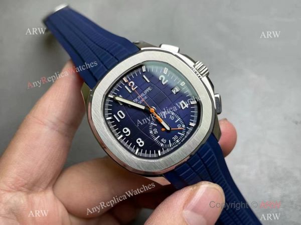 Grade AAA Copy Patek Philippe Aquanaut Chronograph 5968g Watch Blue Rubber Strap Grade AAA Copy Patek Philippe Aquanaut Chronograph 5968g Watch Blue Rubber Strap