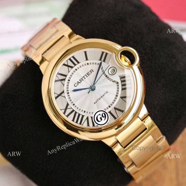 Replica V6 Cartier Balloon Blue Rose Gold Case White Face Watch SS Strap Replica V6 Cartier Balloon Blue Rose Gold Case White Face Watch SS Strap