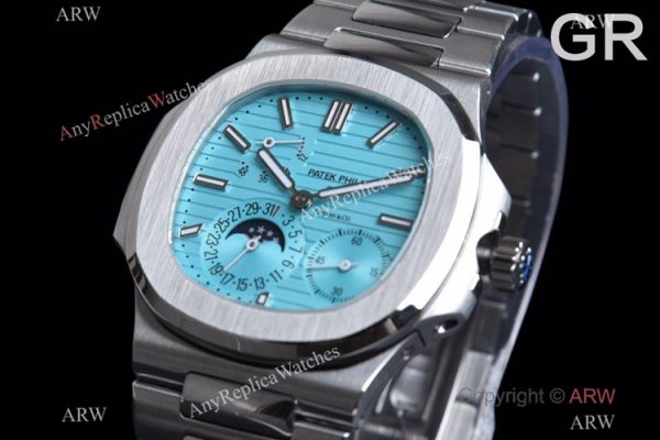 GR Factory Super Clone Patek Philippe Nautilus Moonphase 5712 Watch New Baby Blue Dial GR Factory Super Clone Patek Philippe Nautilus Moonphase 5712 Watch New Baby Blue Dial