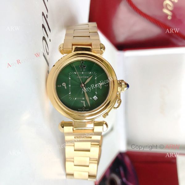 2022 New Copy Cartier Pasha Middle East Limited Edition All Gold Olive Green Dial Watch 2022 New Copy Cartier Pasha Middle East Limited Edition All Gold Olive Green Dial Watch