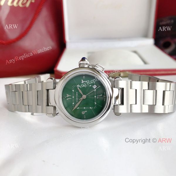 2022 New Copy Cartier Pasha Middle East Limited Edition Stainless Steel Olive Green Dial Watch 2022 New Copy Cartier Pasha Middle East Limited Edition Stainless Steel Olive Green Dial Watch