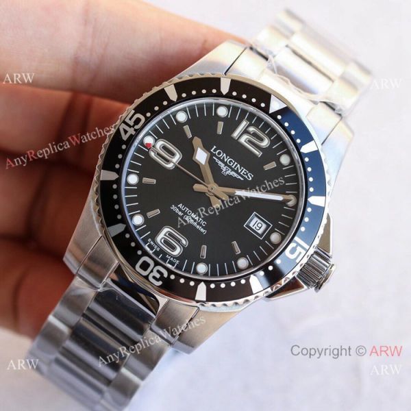 Swiss Replica Longines Hydro conquest L3.742.4 TWF Watch Stainless Steel Black Dial Swiss Replica Longines Hydro conquest L3.742.4 TWF Watch Stainless Steel Black Dial