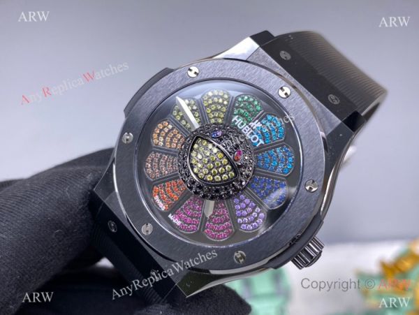 2022 New! Swiss Hublot Takashi Murakami Black Ceramic Rainbow Watch 45mm 2022 New! Swiss Hublot Takashi Murakami Black Ceramic Rainbow Watch 45mm