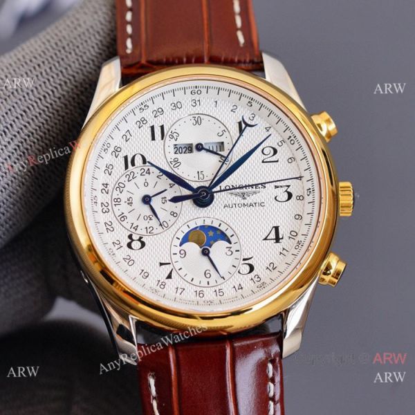 Swiss Quality Longines Master Moon Phase Watch Citizen Rose Gold White Dial 40mm Swiss Quality Longines Master Moon Phase Watch Citizen Rose Gold White Dial 40mm