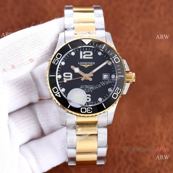 Swiss Quality Longines Hydroconquest Citizen8215 2-Tone Ceramic Bezel Black Dial Watch 41 Swiss Quality Longines Hydroconquest Citizen8215 2-Tone Ceramic Bezel Black Dial Watch 41