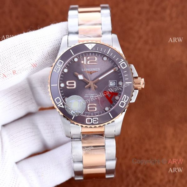 Best Replica Longines Hydroconquest Two Tone Rose Gold Purple Ceramic Watch 41mm Best Replica Longines Hydroconquest Two Tone Rose Gold Purple Ceramic Watch 41mm