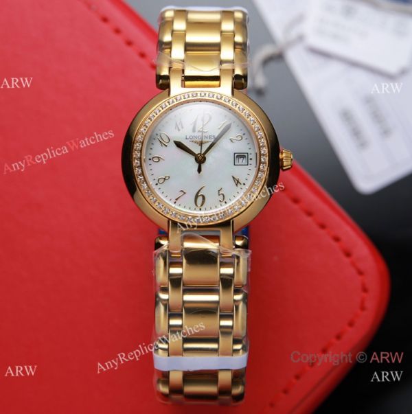 Swiss Quartz Longines PrimaLuna Lady Watch Pink MOP Face Diamond bezel Swiss Quartz Longines PrimaLuna Lady Watch Pink MOP Face Diamond bezel