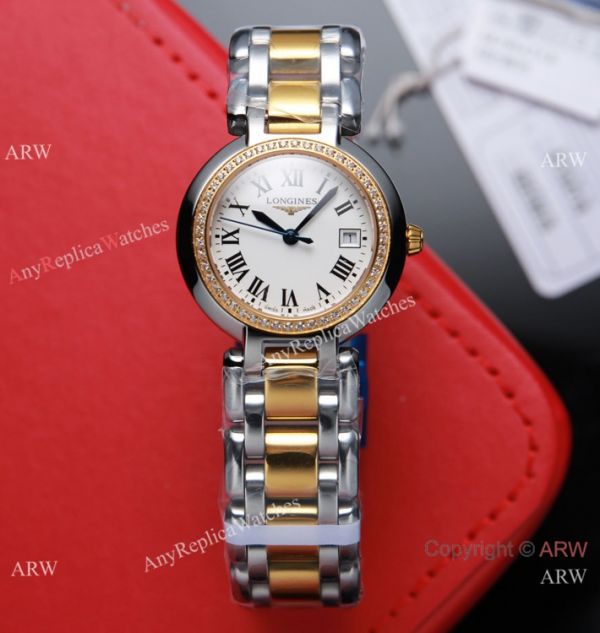 Swiss Quartz Longines PrimaLuna Replica Watches All Gold White Face Swiss Quartz Longines PrimaLuna Replica Watches All Gold White Face