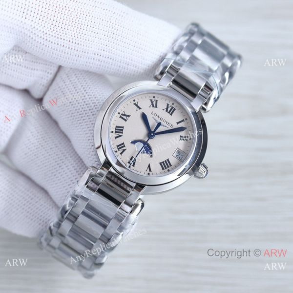 Swiss Quartz Longines PrimaLuna Moon Phase Watch Cream Face Women Swiss Quartz Longines PrimaLuna Moon Phase Watch Cream Face Women