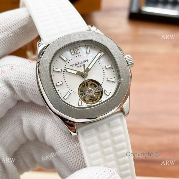 Clone Patek Philippe Lady Tourbillon Automatic Watches White MOP Dial Clone Patek Philippe Lady Tourbillon Automatic Watches White MOP Dial