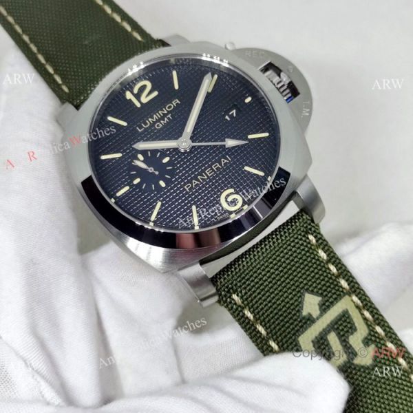Copy Panerai PAM00535 GMT Watch Green Recycled PET Nylon Strap Copy Panerai PAM00535 GMT Watch Green Recycled PET Nylon Strap