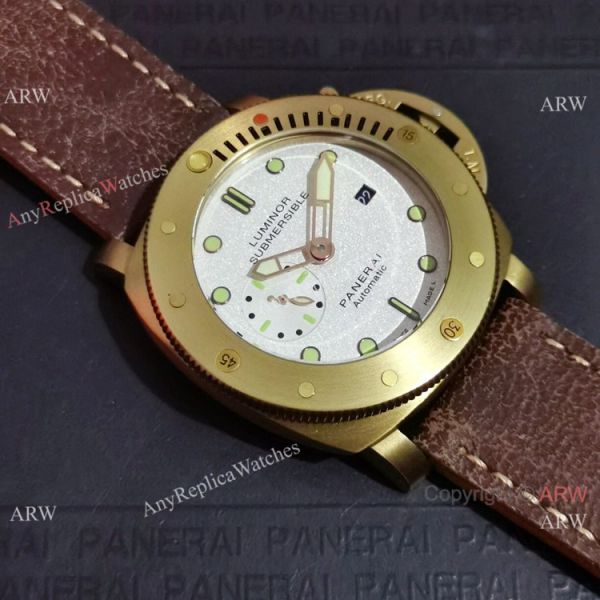 New Clone Panerai Submersible Bianco PAM1223 Watch 42mm Yellow Gold Case New Clone Panerai Submersible Bianco PAM1223 Watch 42mm Yellow Gold Case
