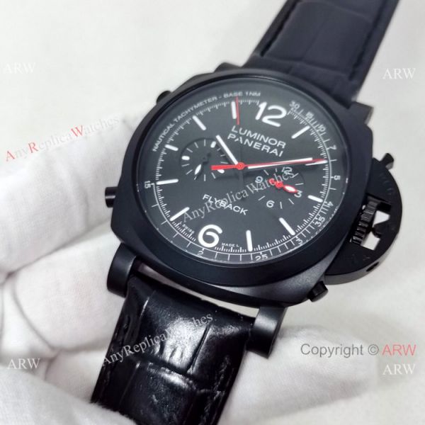 New Faux Panerai Luminor Flyback PAM01298 44mm Blacksteel New Faux Panerai Luminor Flyback PAM01298 44mm Blacksteel