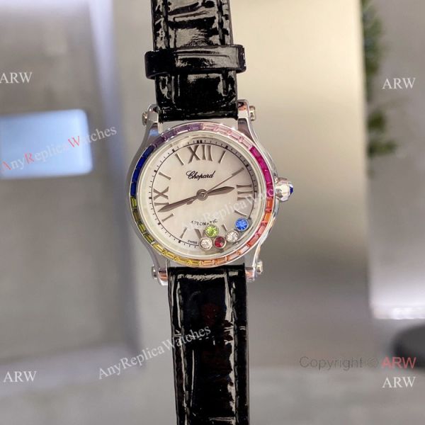 Chopard Happy Sport 30 Watch Rainbow bezel 2-Tone Rose Gold Chopard Happy Sport 30 Watch Rainbow bezel 2-Tone Rose Gold
