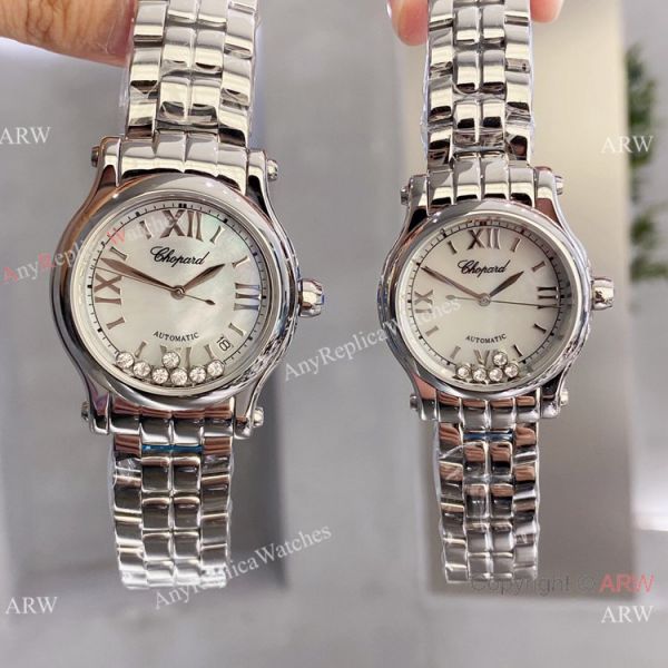Replica Chopard Couple Watch Happy Sport Olive Green Dial Silver Case Replica Chopard Couple Watch Happy Sport Olive Green Dial Silver Case
