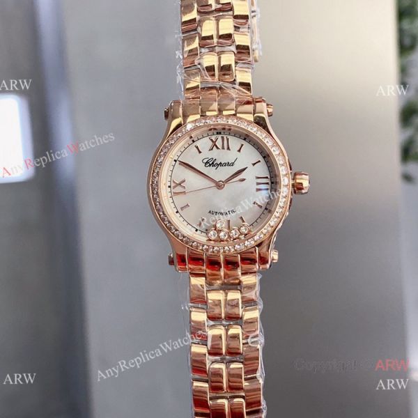Copy Chopard Happy Sport 30mm quartz Watch Pink Rose Gold Case Copy Chopard Happy Sport 30mm quartz Watch Pink Rose Gold Case