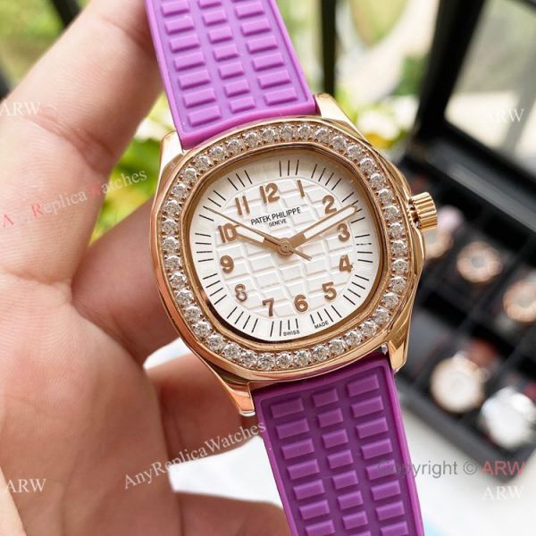 Replica Patek Philippe Lady-Aquanaut Watch Diamond Bezel Rose Gold Replica Patek Philippe Lady-Aquanaut Watch Diamond Bezel Rose Gold