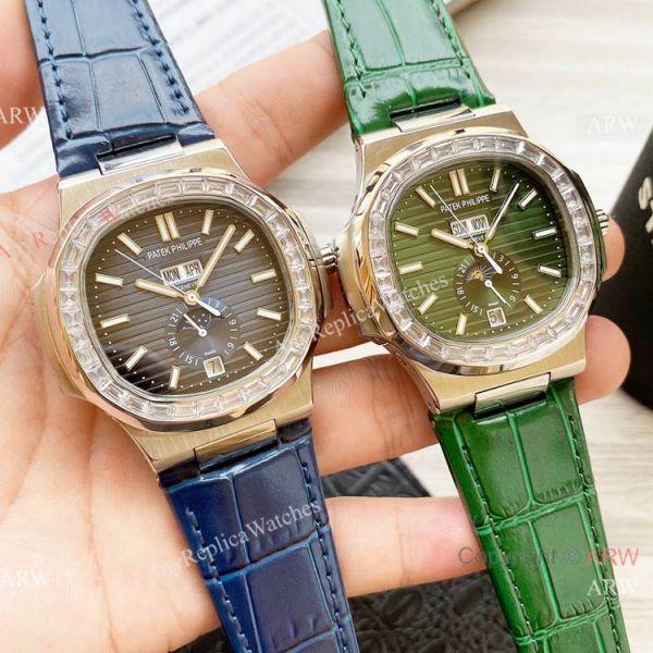 Clone Patek Philippe Annual Calendar Nautilus Watch Gray Dial Diamond Bezel Clone Patek Philippe Annual Calendar Nautilus Watch Gray Dial Diamond Bezel
