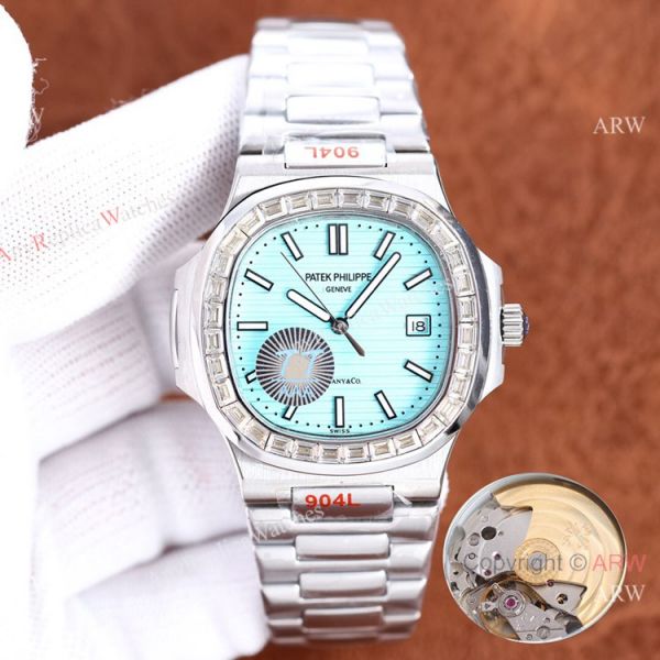 Swiss Quality Patek Philippe Nautilus Olive Green Dial Diamond Watch 8215 Citizen Swiss Quality Patek Philippe Nautilus Olive Green Dial Diamond Watch 8215 Citizen
