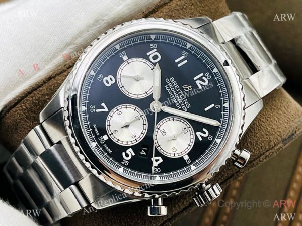 2021 New! Swiss Replica Breitling Navitimer 08 Chronograph Watch Black Face 2021 New! Swiss Replica Breitling Navitimer 08 Chronograph Watch Black Face