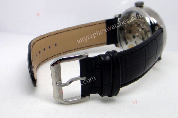 Fake IWC Portuguese Black FaceTourbillon Watch Leather Strap Fake IWC Portuguese Black FaceTourbillon Watch Leather Strap