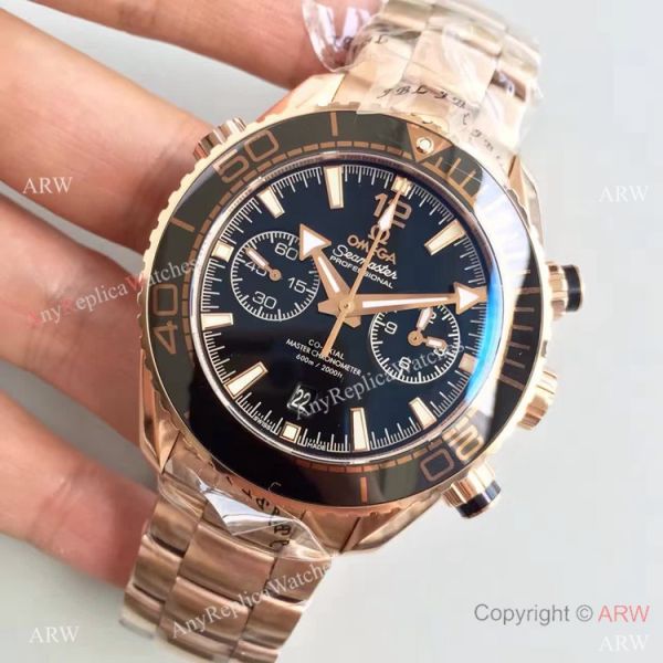 (OM)New Copy Swiss Omega Seamaster 9901 Watch Rose Gold Black Face (OM)New Copy Swiss Omega Seamaster 9901 Watch Rose Gold Black Face