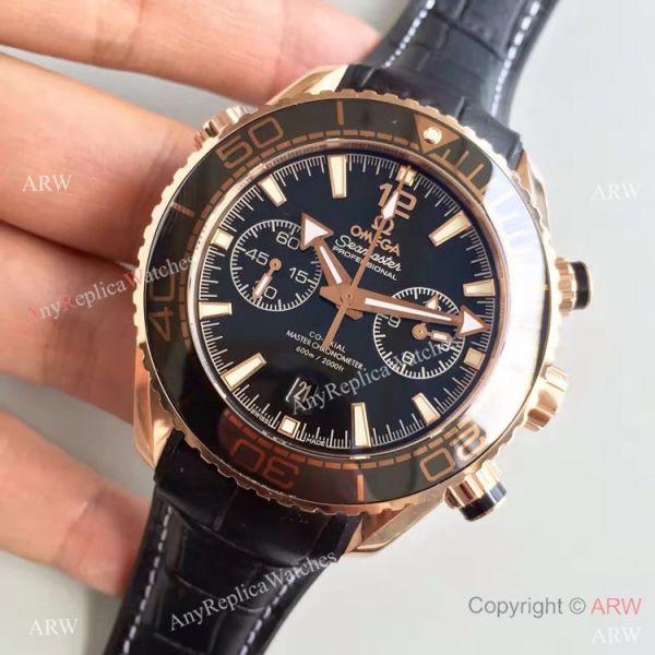 (OM)New Copy Swiss Omega Seamaster 9901 Watch Rose Gold Black Leather (OM)New Copy Swiss Omega Seamaster 9901 Watch Rose Gold Black Leather