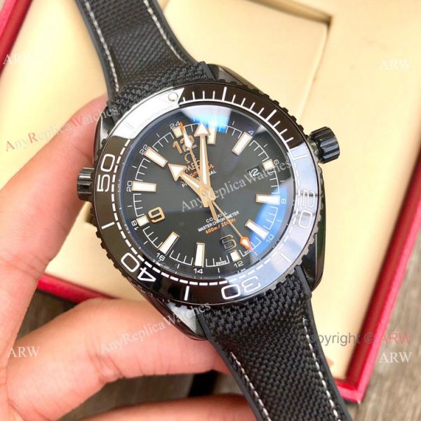 Copy Omega Seamaster Planet Ocean Deep Black GMT Watches Black Dial Copy Omega Seamaster Planet Ocean Deep Black GMT Watches Black Dial