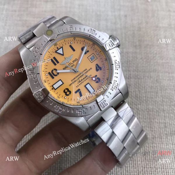 NEW Style Replica Breitling Avenger II Seawolf Orange Dial Silver Steel Watch NEW Style Replica Breitling Avenger II Seawolf Orange Dial Silver Steel Watch