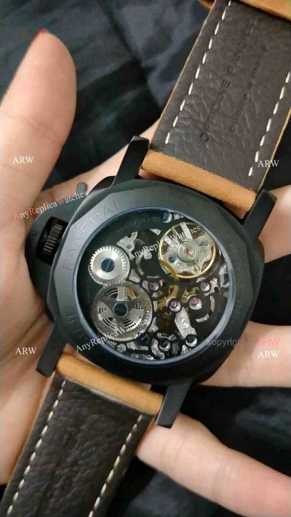Panerai Radiomir Tourbillon GMT Skeleton PAM348 Watch Black Case Best Copy Panerai Radiomir Tourbillon GMT Skeleton PAM348 Watch Black Case Best Copy