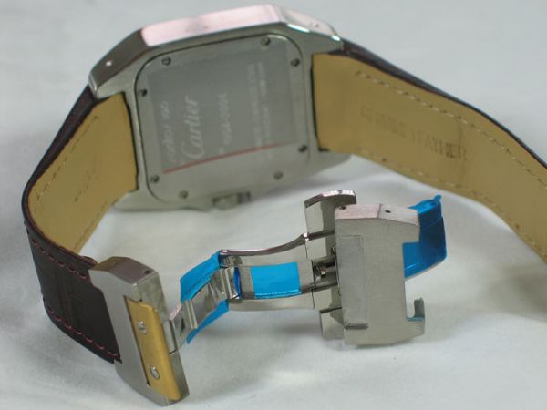 Cartier Santos 100th Anniversary Watch White Dial Gold Bezel Cartier Santos 100th Anniversary Watch White Dial Gold Bezel