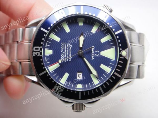 Seamaster Omega James Bond Watch Replica SS Blue Face Automatic Mens Watch Seamaster Omega James Bond Watch Replica SS Blue Face Automatic Mens Watch