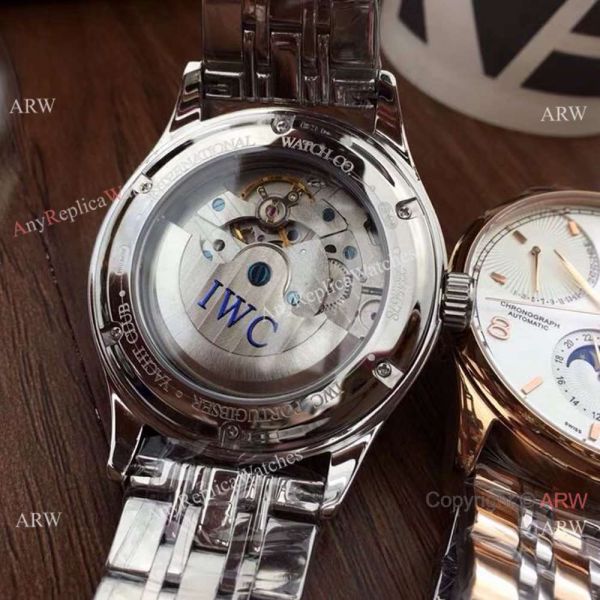 Replica IWC Portuguese Black Face Watch Two Tone Rose Gold Moonphase Replica IWC Portuguese Black Face Watch Two Tone Rose Gold Moonphase