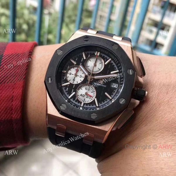 Copy Audemars Piguet Offshore 44mm Watch Rose Gold Black Rubber Strap Copy Audemars Piguet Offshore 44mm Watch Rose Gold Black Rubber Strap