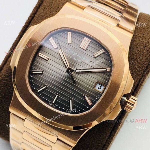 PPF V4 Patek Philippe Nautilus Gray Dial Rose Gold Watch Swiss Grade 1 PPF V4 Patek Philippe Nautilus Gray Dial Rose Gold Watch Swiss Grade 1