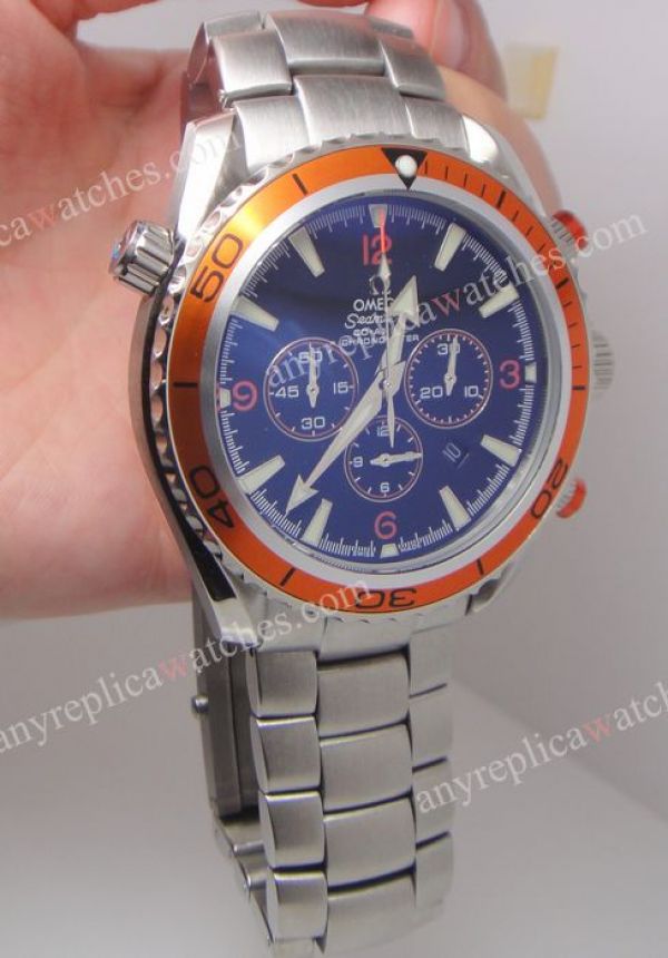 Replica Omega Planet Ocean Seamaster Watch Orange Bezel SS Chronograph Dial Replica Omega Planet Ocean Seamaster Watch Orange Bezel SS Chronograph Dial