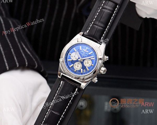 Fake Breitling Chronomat Watches White Dial Black Leather Strap Fake Breitling Chronomat Watches White Dial Black Leather Strap